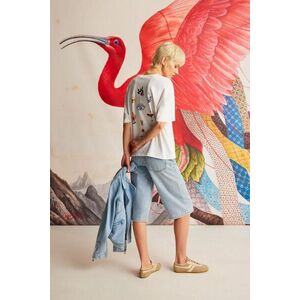 tricou din bumbac culoarea alb, cu turtleneck imagine