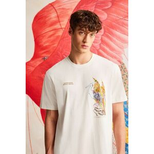 tricou culoarea bej, cu imprimeu imagine