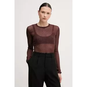 Sisley pulover culoarea maro, light, 1JCQM105T imagine