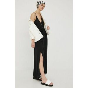 Rip Curl rochie culoarea negru, maxi, evazată imagine