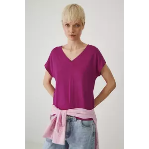 Medicine tricou de in femei, culoarea violet imagine