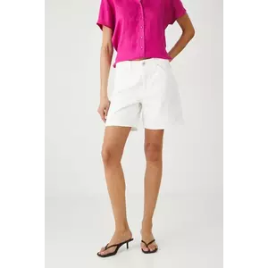 Medicine pantaloni scurti din bumbac culoarea alb, neted, medium waist imagine