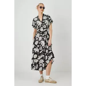 Medicine rochie culoarea negru, midi, drept imagine