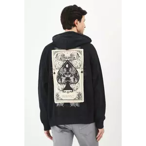 Medicine hanorac de bumbac culoarea negru, cu glugă, cu imprimeu imagine