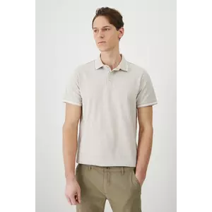 Medicine polo de bumbac barbati, culoarea bej, melanj imagine