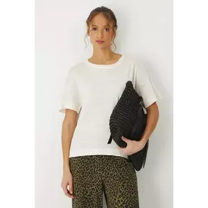 Medicine tricou de in femei, culoarea bej imagine