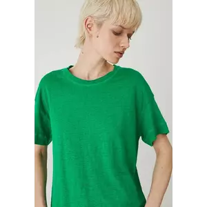 Medicine tricou de in femei, culoarea verde imagine