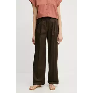MAX&Co. pantaloni femei, culoarea maro, drept, high waist, 2516131114200 imagine