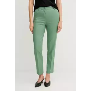 United Colors of Benetton pantaloni femei, culoarea verde, fason tigareta, high waist, 40FADF08U imagine