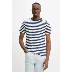 A.P.C. tricou din bumbac t-shirt standard apc brode raye culoarea bleumarin, cu imprimeu, COHBZ.M26419 imagine
