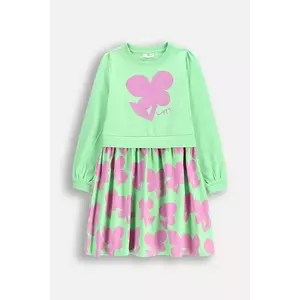 Coccodrillo rochie culoarea verde, midi, evazată, MAXITROPIC GIRL KIDS imagine