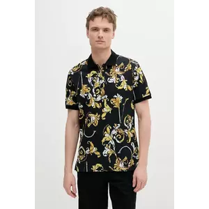 Versace Jeans Couture polo de bumbac culoarea negru, cu imprimeu, 78GAG6S0 JS460 imagine