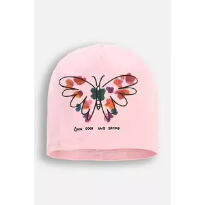 Coccodrillo căciulă culoarea roz, bumbac, din tesatura uni, ACCESSORIES SPRING GIRL imagine