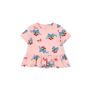 Konges Sløjd tricou BASIC FRILL TEE GOTS culoarea roz, KS103154 imagine