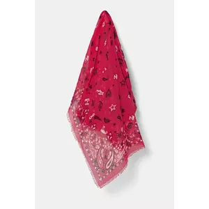 ZADIG&VOLTAIRE eșarfă de bumbac culoarea roz, cu imprimeu, OWSC01499 imagine