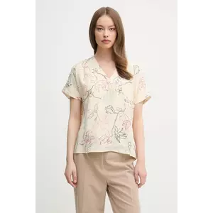 Mos Mosh bluză culoarea bej, cu imprimeu, 169970 imagine