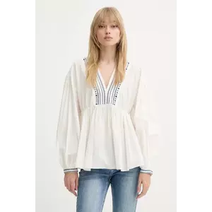 A.P.C. bluză blouse vera culoarea bej, cu imprimeu, COHHH.F13449 imagine
