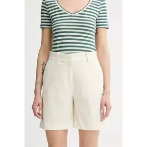 Marc O'Polo pantaloni scurți culoarea bej, uni, high waist, 503040015019 imagine