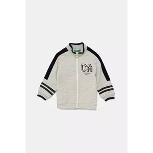 United Colors of Benetton hanorac de bumbac pentru copii culoarea gri, cu imprimeu, 3BC1G503R imagine