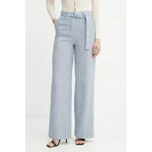 Fracomina pantaloni din amestec de in lat, high waist, FS25SV3008W402Q6 imagine