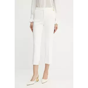 Elisabetta Franchi pantaloni culoarea bej, drept, medium waist, PA09852E2 imagine