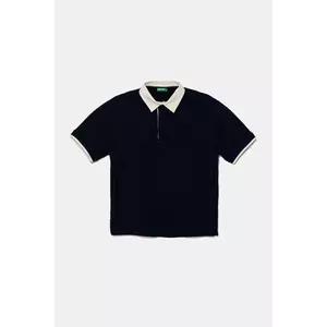 United Colors of Benetton polo de bumbac culoarea bleumarin, uni, 3MI5C301U imagine
