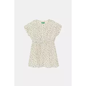 United Colors of Benetton rochie fete culoarea bej, mini, evazată, 4KEUGV02D imagine