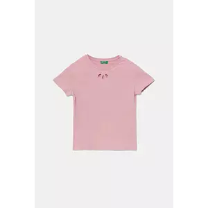 United Colors of Benetton tricou copii culoarea roz, 3P4ZC10O0 imagine