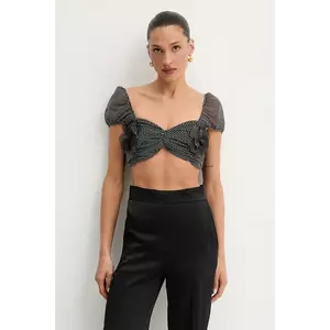 Elisabetta Franchi top culoarea negru, cu imprimeu, TO03652E2 imagine