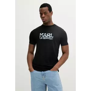 Karl Lagerfeld tricou din bumbac culoarea negru, cu imprimeu, 552224.755042 imagine