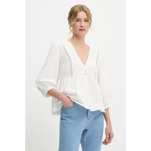 Answear Lab bluza din bumbac culoarea alb, neted imagine