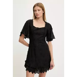Answear Lab rochie din bumbac culoarea negru, mini, evazată imagine