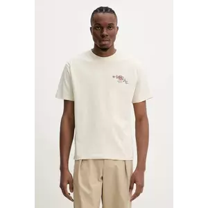 A.P.C. tricou din bumbac t-shirt oscar culoarea bej, cu imprimeu, COGCK.H26511 imagine