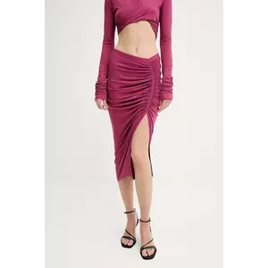 Rick Owens Lilies fustă culoarea roz, midi, creion, LI01E4307RV imagine