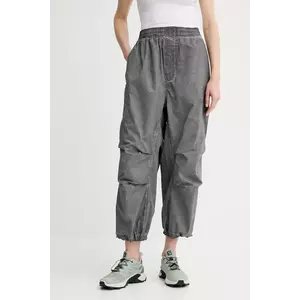 Sunnei pantaloni culoarea gri, lat, high waist, RTWXBOT023 imagine