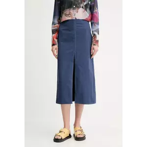 Sunnei fustă culoarea bleumarin, midi, evazati, RTWWSKR024 imagine