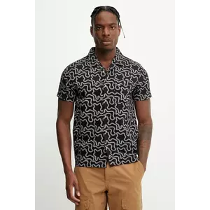 Picture cămașă de in Mokara culoarea negru, regular, MTS1206 imagine