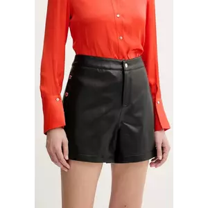 Morgan pantaloni scurți SHELLY culoarea negru, uni, high waist, SHELLY imagine