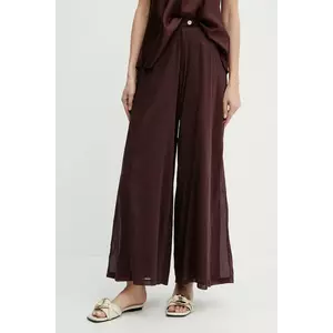 Forte Forte pantaloni din amestec de mătase culoarea bordo, fason culottes, high waist, 13897 my pants imagine