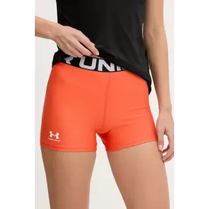 Under Armour pantaloni scurți de antrenament Authentics culoarea rosu, cu imprimeu, medium waist imagine