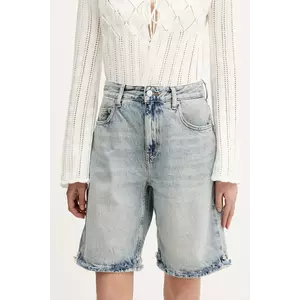 Tommy Jeans pantaloni scurți jeans uni, high waist, DW0DW20086 imagine