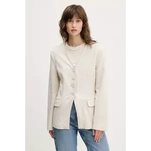 Abercrombie & Fitch sacou de in culoarea bej, un singur rand de nasturi, uni, KI144-5076 imagine