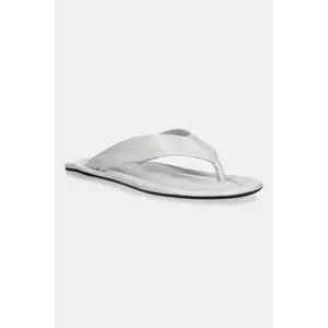 By Far șlapi de piele culoarea alb, cu toc plat, MWFFO001CL034WH025PL imagine