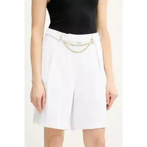 Fracomina pantaloni scurți culoarea alb, uni, high waist, FS25SV6001W47601 imagine