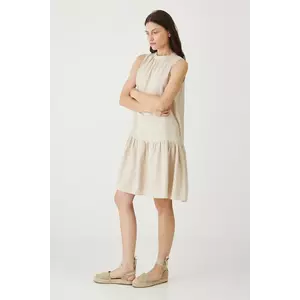 Medicine rochie din in culoarea bej, mini, oversize imagine