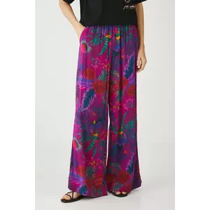 Medicine pantaloni culoarea roz, lat, medium waist imagine