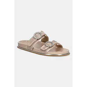 Baldinini papuci din piele femei, culoarea bej, D5E193P1CRRS imagine