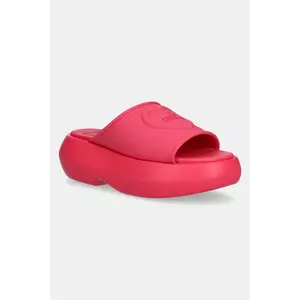 Love Moschino papuci femei, culoarea roz, cu platforma, JA28207I0MI40604 imagine