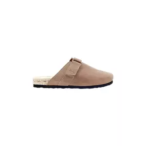 Manebi papuci din piele Hamptons Clog Mules femei, culoarea bej, W 1.9 B0 imagine