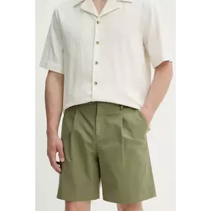 A.P.C. pantaloni scurți din bumbac short crew bărbați, culoarea verde, COHFU.H10198 imagine